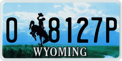 WY license plate 08127P
