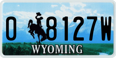 WY license plate 08127W