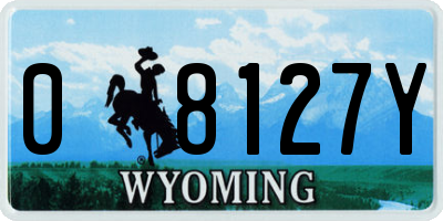 WY license plate 08127Y
