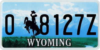 WY license plate 08127Z