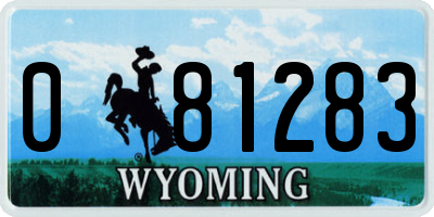 WY license plate 081283