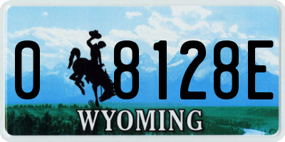 WY license plate 08128E