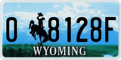 WY license plate 08128F