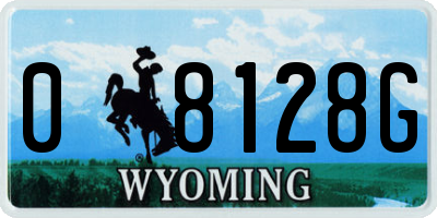 WY license plate 08128G