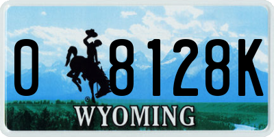 WY license plate 08128K