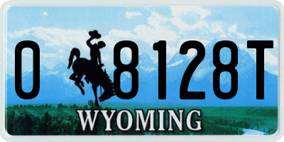 WY license plate 08128T