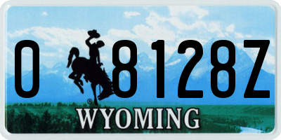 WY license plate 08128Z