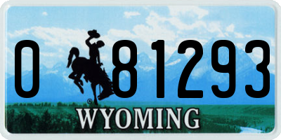 WY license plate 081293