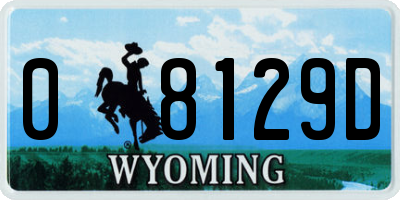 WY license plate 08129D