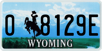WY license plate 08129E
