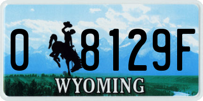 WY license plate 08129F