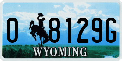 WY license plate 08129G