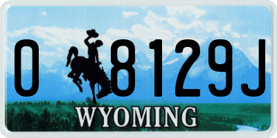 WY license plate 08129J