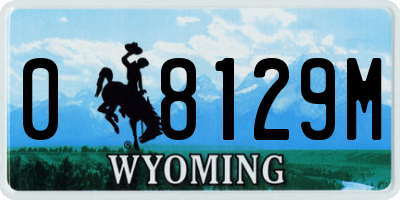 WY license plate 08129M