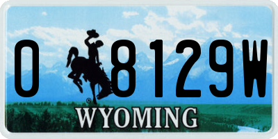 WY license plate 08129W