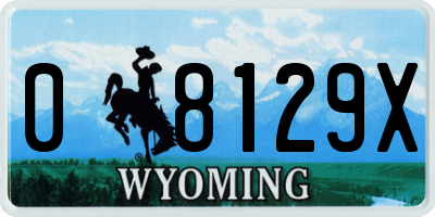 WY license plate 08129X