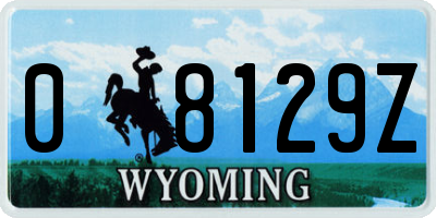 WY license plate 08129Z