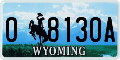 WY license plate 08130A