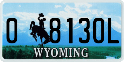 WY license plate 08130L