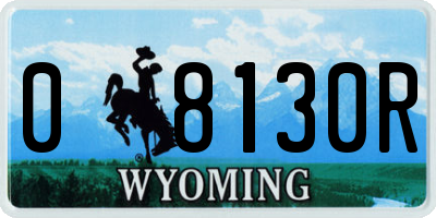 WY license plate 08130R
