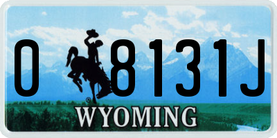WY license plate 08131J