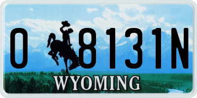 WY license plate 08131N