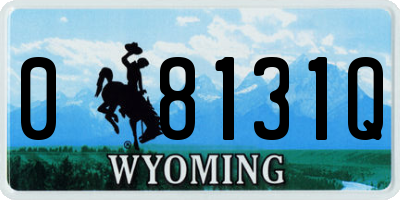 WY license plate 08131Q