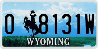 WY license plate 08131W