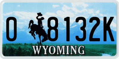 WY license plate 08132K