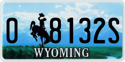WY license plate 08132S