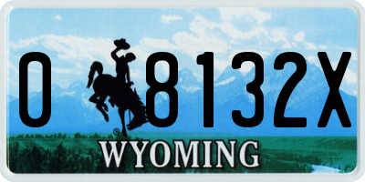 WY license plate 08132X
