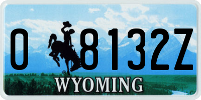 WY license plate 08132Z