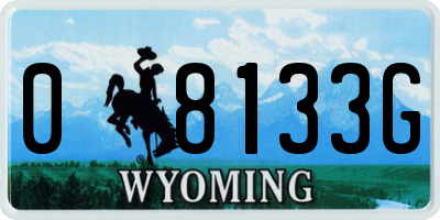 WY license plate 08133G