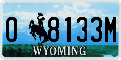 WY license plate 08133M