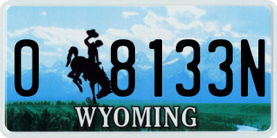 WY license plate 08133N
