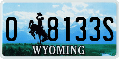 WY license plate 08133S