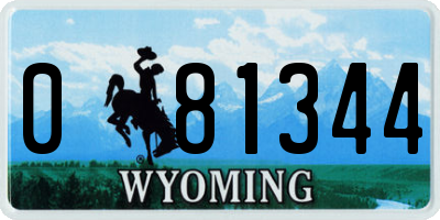 WY license plate 081344