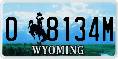 WY license plate 08134M