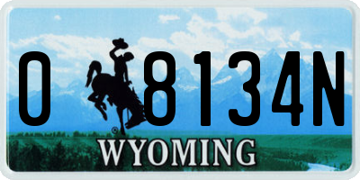 WY license plate 08134N