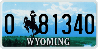 WY license plate 08134O