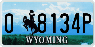WY license plate 08134P