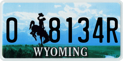 WY license plate 08134R