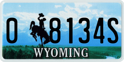 WY license plate 08134S