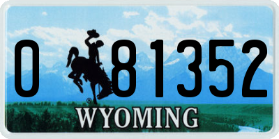 WY license plate 081352