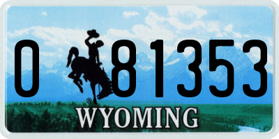 WY license plate 081353
