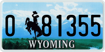 WY license plate 081355