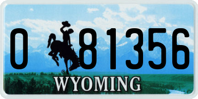 WY license plate 081356