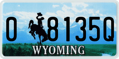 WY license plate 08135Q