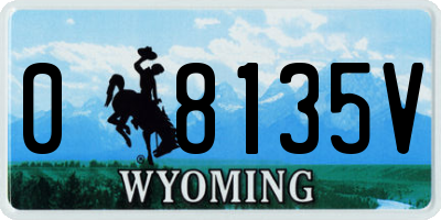 WY license plate 08135V