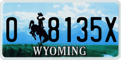 WY license plate 08135X